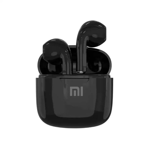 Black Xiaomi Mijia A2 Pro True Wireless earbuds in a charging case showcasing the logo