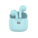 Light blue Xiaomi Mijia A2 Pro true wireless earbuds with matching charging case