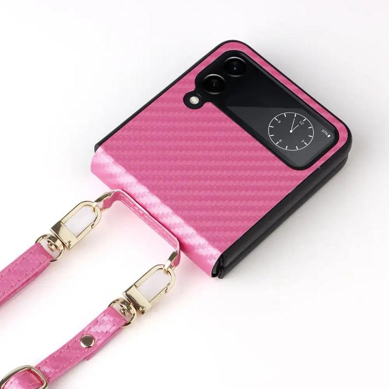 Pink Xiong Gu Origin smartphone case with camera cutout and lanyard strap for Samsung devices