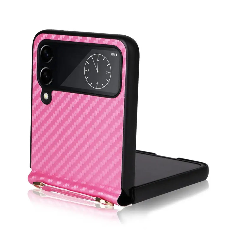 Pink and black folding smartphone case for Samsung devices by Xiong Gu Origin