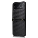 Folding smartphone in Xiong Gu Origin case for Samsung devices with carbon fiber texture