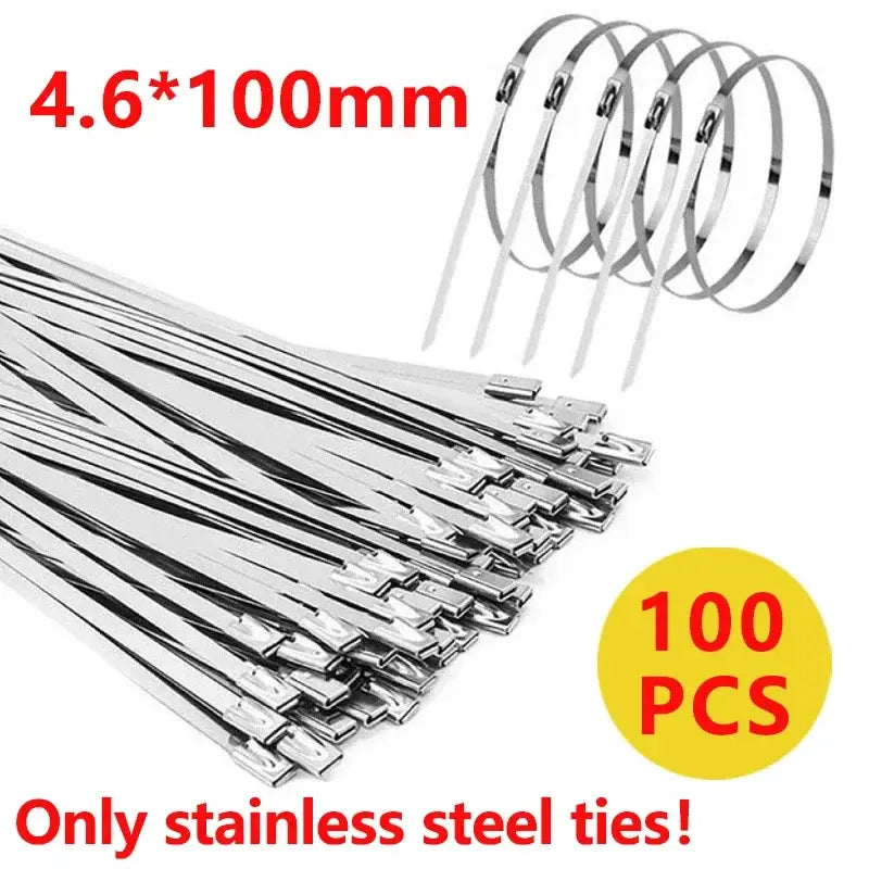 Stainless steel zip ties 4.6*100mm pack of 100 from XMSJ Metalworking Semi Choice DIY Supplies Mainland China