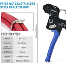 Stainless steel cable tie gun with blue handle from XMSJ Metalworking Semi Choice DIY Supplies Mainland China