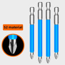 Set of four blue screwdriver bits with silver tips for XMSJ Multifunctional Magnetic Screwdriver