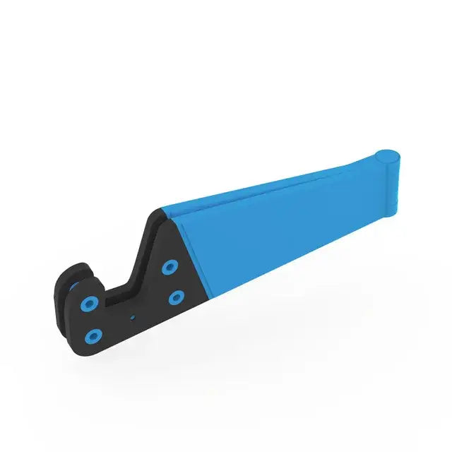 Blue and black plastic toy saw with curved handle for XMXCZKJ mobile phone holder stand