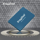 Blue XrayDisk floating above a circular array of white elements, showcasing 2.5 Inch NAND Flash TLC