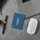 Blue business card with YeahDish text alongside Xraydisk 2.5 Inch NAND Flash TLC Drive