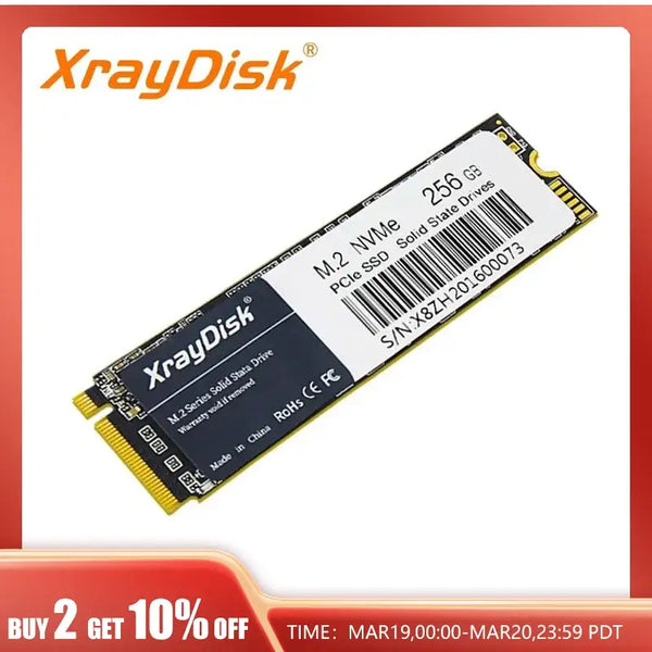 M.2 NVMe XrayDisk 256GB SSD featuring TLC NAND flash and SM2263XT controller