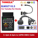 ELM327 V1.5 OBD2 diagnostic scanner with adapter cables for Suzuki EFI Motobike faults