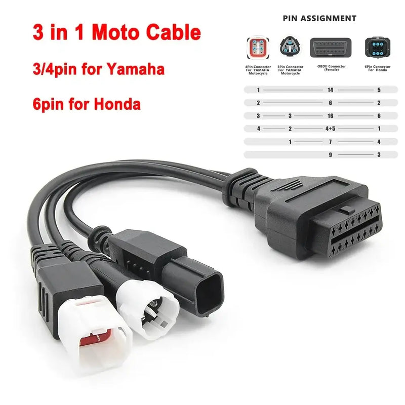 Motorcycle diagnostic cable adapter for Yamaha, Honda, Ducati, Kawasaki, Suzuki EFI Motobike