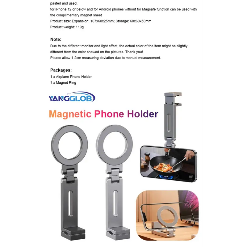 YANGGLOB Universal Magnetic Holder from Mainland China with adjustable ring clamp and arm