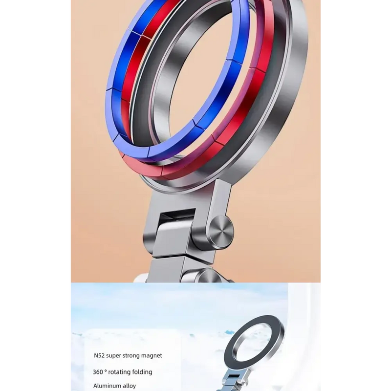 Circular magnetic ring in red and blue on a pivoting stand, YANGGLOB Universal Magnetic Holder from Mainland China