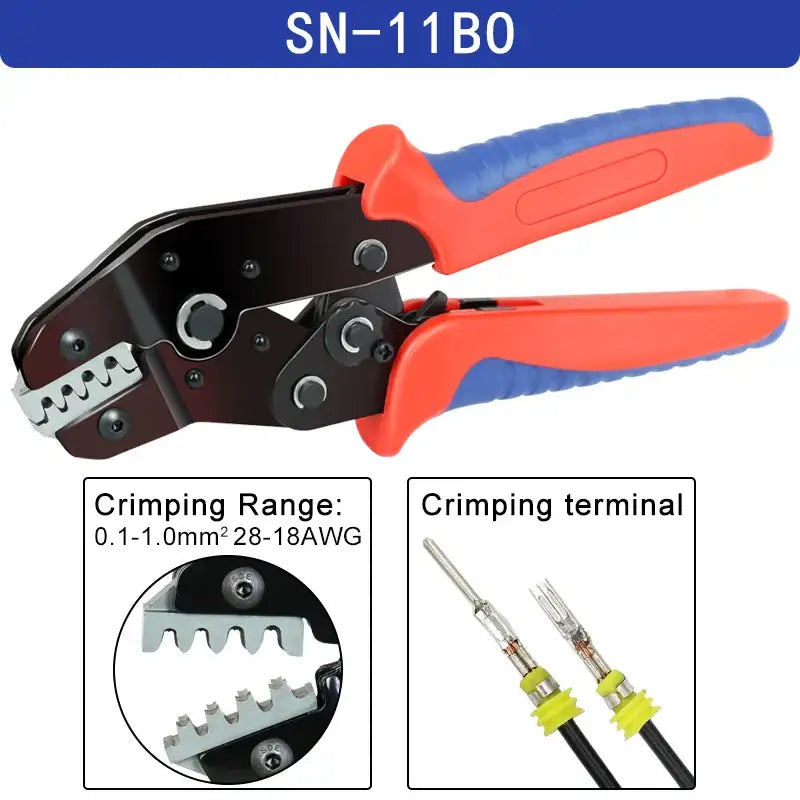 YEFYM SN-11BO Mini Crimping Tool with Red and Blue Handles for Mainland China DIY Supplies