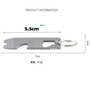 Compact Titanium Steel Semi multi-tool keychain with bottle opener and wrench functions