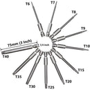 Set of Torx screwdriver bits in a circular pattern for YiSu CuiGuang Multifunctional use