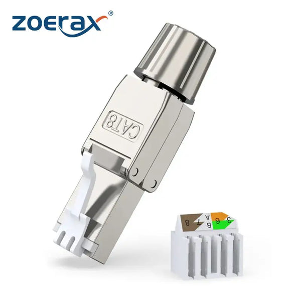 Metallic network cable connector for ZoeRax Max Cat6A Ethernet Cables with 1000Mbps