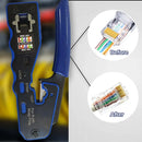 ZoeRax WXQ-288 Cable Crimper with RJ45 connectors before and after crimping