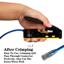 ZoeRax Cable Crimper crimping RJ45 connector on Cat6a cable, model WXQ-6088-YE