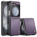 Purple Zou Yuan Yuan smartphone case with flip cover and circular window for Samsung