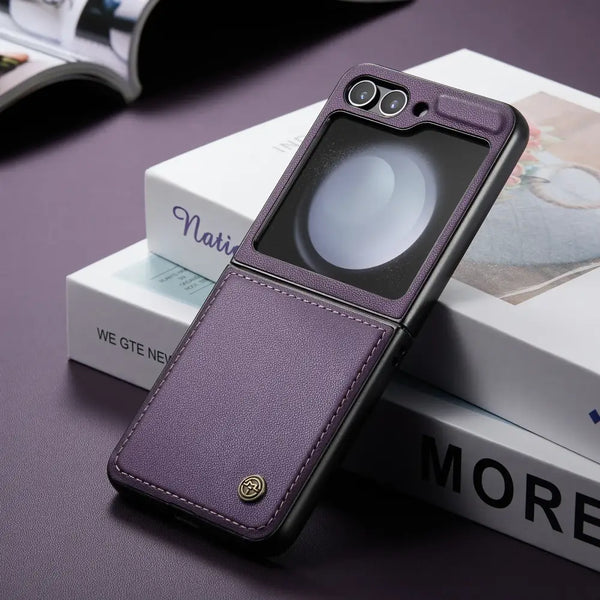 Purple Zou Yuan Yuan smartphone case with circular window and dual camera cutout