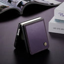 Sleek purple and black leather Zou Yuan Yuan wallet with metallic clasp for Samsung