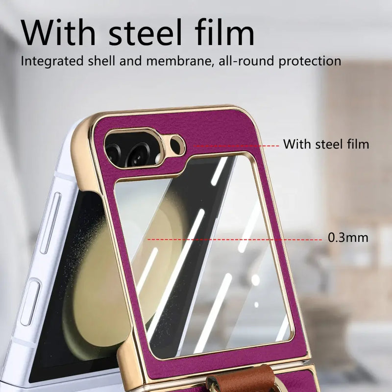 Zou Yuan Yuan Half-Wrapped Case for Samsung featuring transparent window and steel film protection