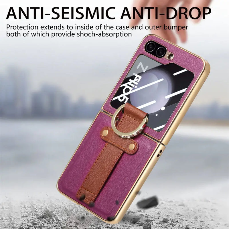 Zou Yuan Yuan Half-Wrapped Case for Samsung in pink and brown with anti-seismic protection