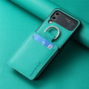 Teal Zou Yuan Yuan smartphone case with card holder and ring attachment for Samsung