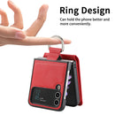 Red Zou Yuan Yuan folding wallet case for Samsung with ring grip attachment